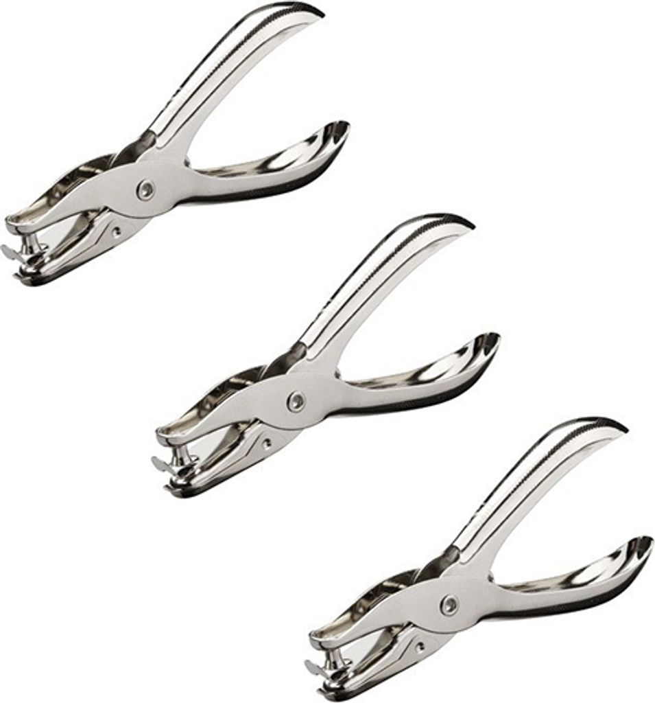 INF 3er-Pack Metall-Locher, Einloch-Locher für Papier, Bastelarbeiten, Bürobedarf