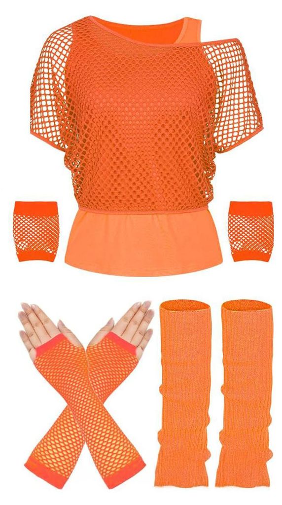 Damen-Neon-Party-Outfit im Stil der 80er/90er Jahre: Sexy Produktbild 