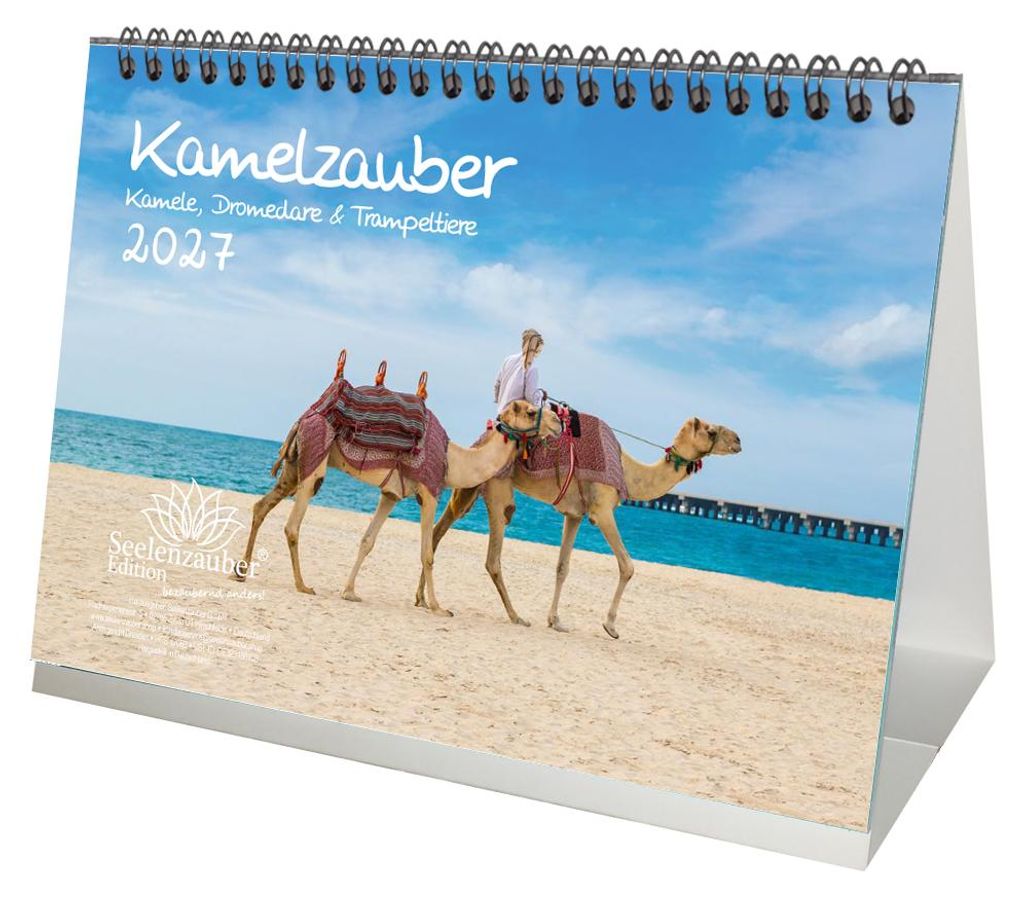 Tierzauber Kamele Dromedare Trampeltiere DIN A5 Wüste Afrika Kalender für 2027 - Seelenzauber