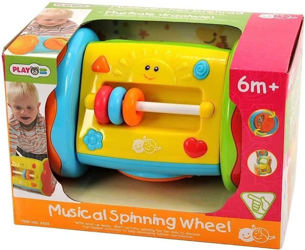 Rouet musical Playgo interactif à rotation facile - Mélodies douces