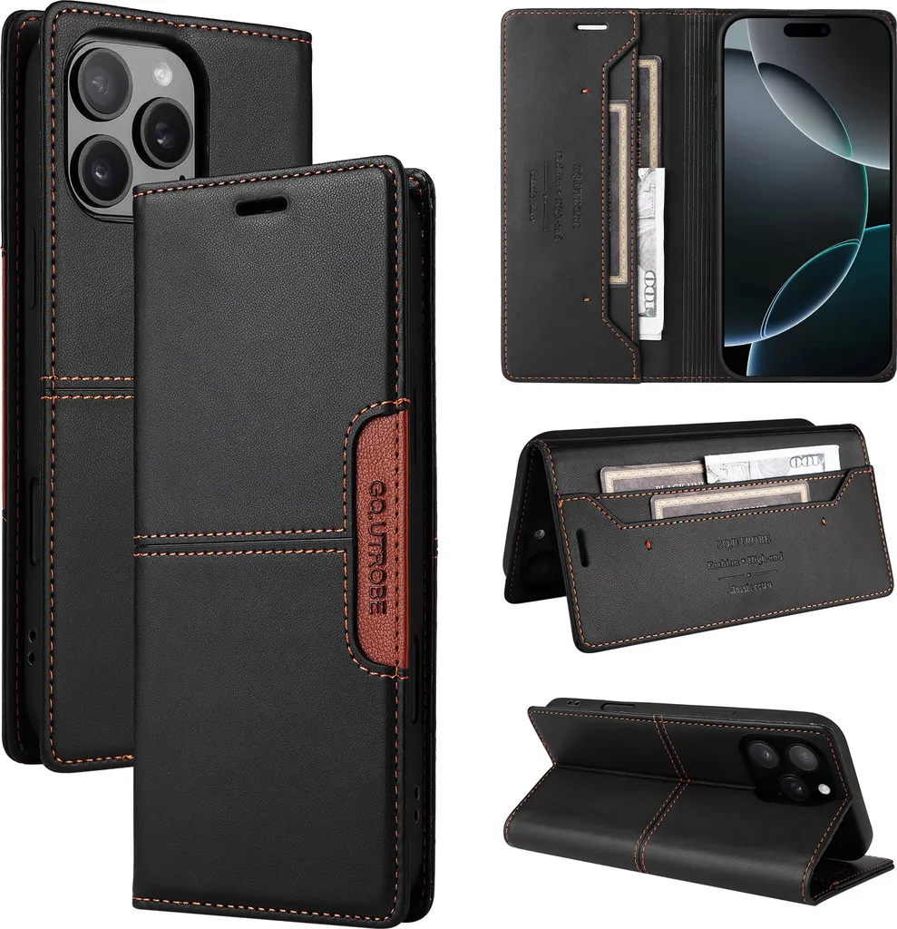 Cover iPhone 13 Pro Portafoglio Nero: Protezione Integrale 360 Gradi