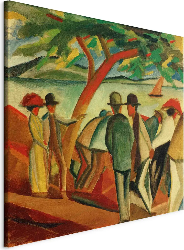 Quadro su Tela l-F-11587-b-a - Passeggiatore al Lago August Macke 70x70