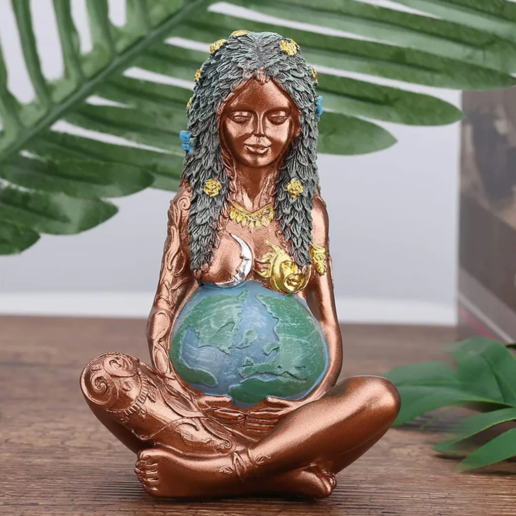 Ambiance Zen avec la Statue Gaia Mère Terre - Objet Déco Polyrésine (M)