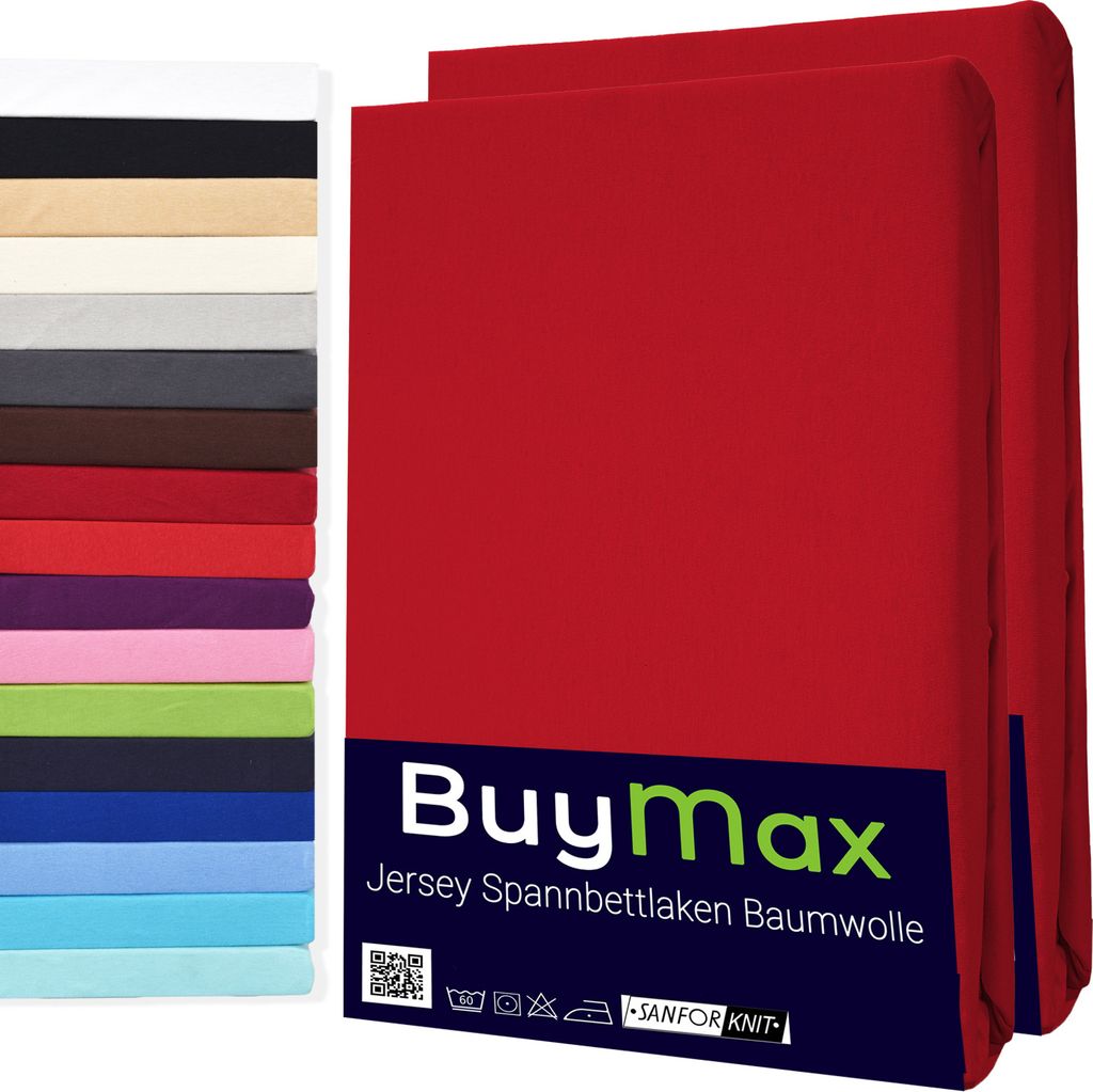 Buymax Spannbettlaken 80x200cm Doppelpack 100% Baumwolle Produktbild 
