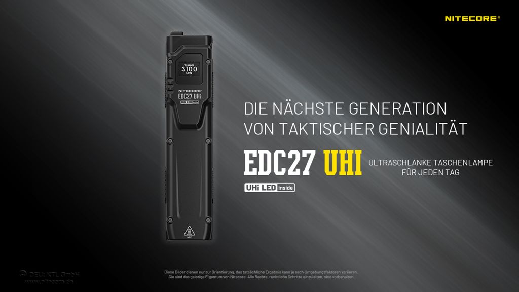 Nitecore EDC27 UHi – latarka o mocy 3100 lumenów Zdjęcie produktu 