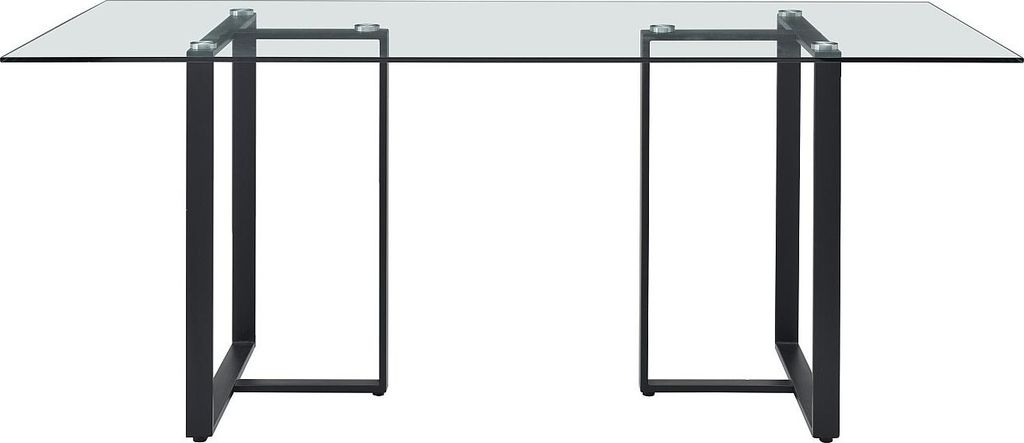 Esstisch für 6 Personen - Sicherheitsglas & Edelstahl - Produktbild 