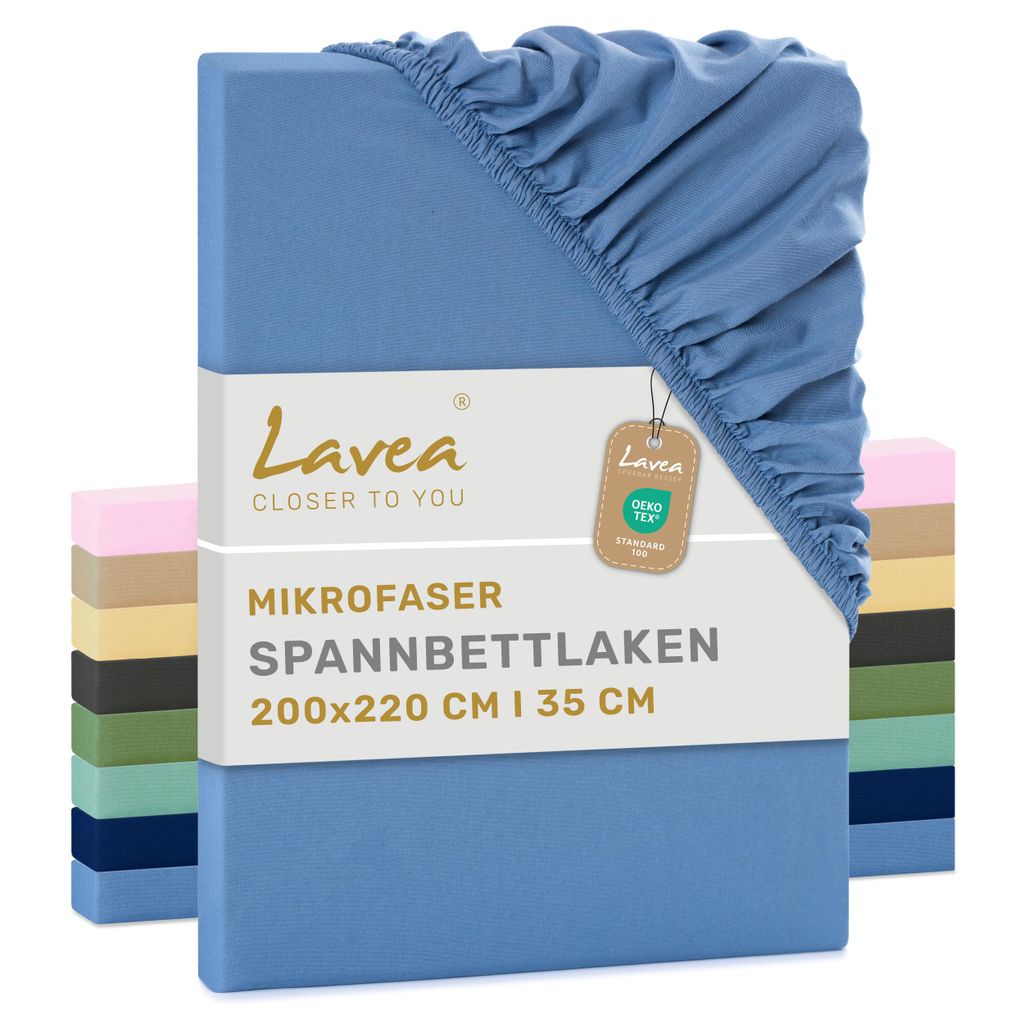 Lavea® 1er Set Spannbettlaken 200x220 cm aus Mikrofaser, Produktbild 