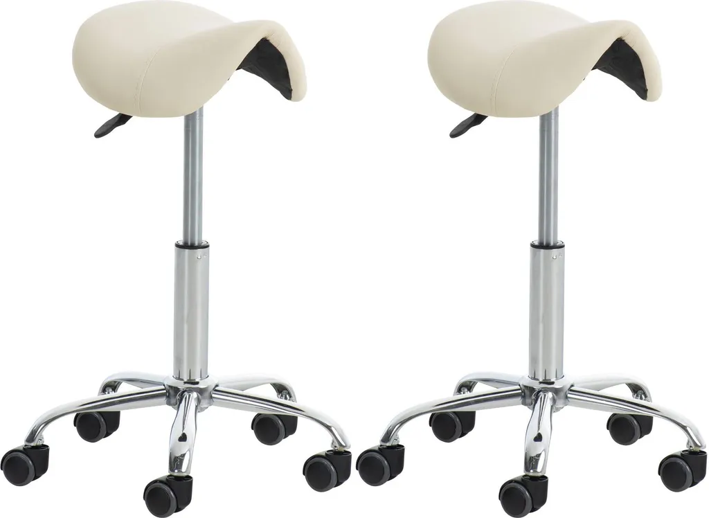 set di 2 sgabelli da lavoro in Pelle finta Reno (colore: nero)