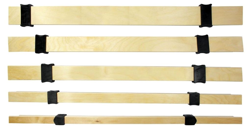 Härteverstellung Komplettset 50mm x 8mm (5 Federholzleisten + 10 Schieber) zur individuellen Anpassung Ihres Lattenrostes