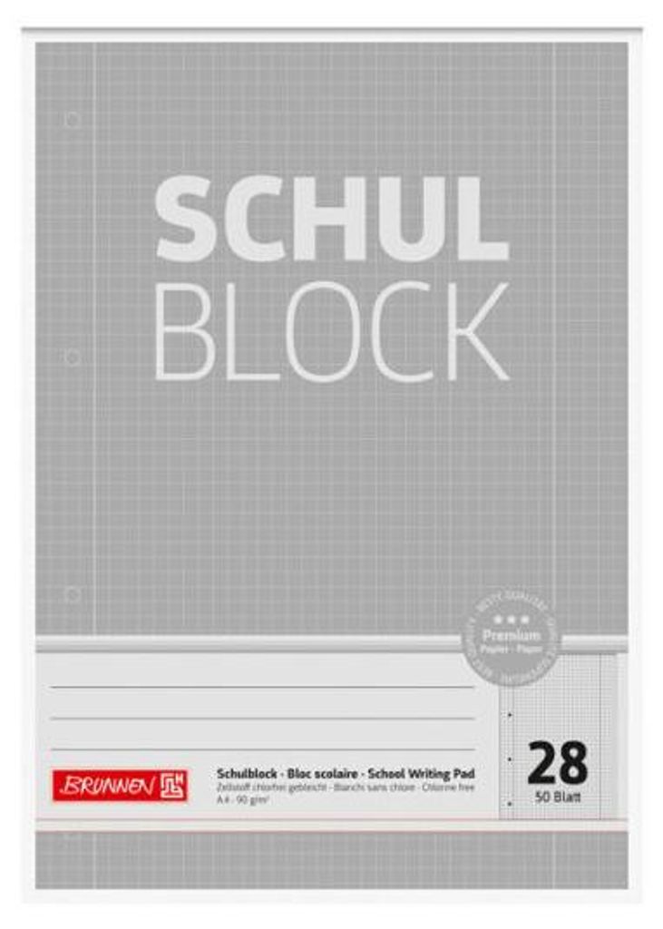 BRUNNEN Collegeblock Premium Lineatur 28 kariert DIN A4 Produktbild 