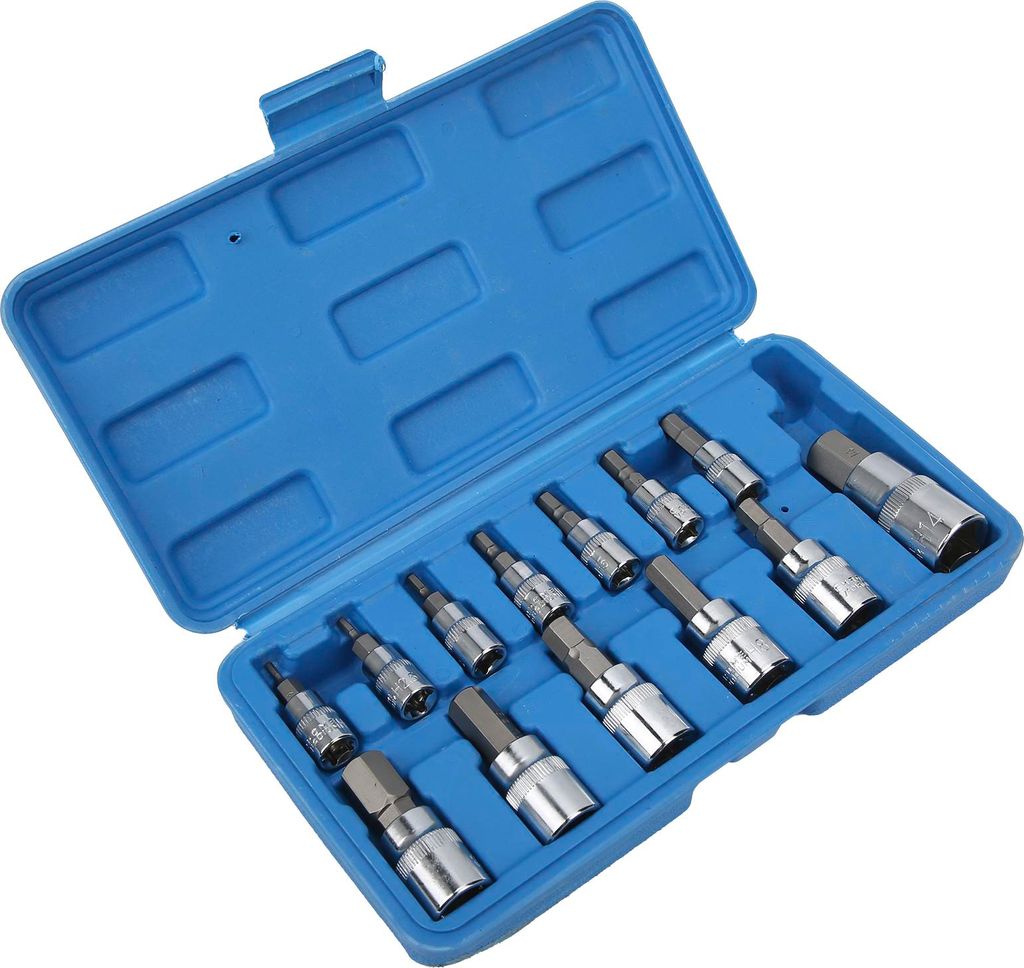 Vierkantschlüssel Sechskant-Bit-Satz 1/4in 3/8in 1/2in Auto Wartung Reparatur mit Werkzeugkasten