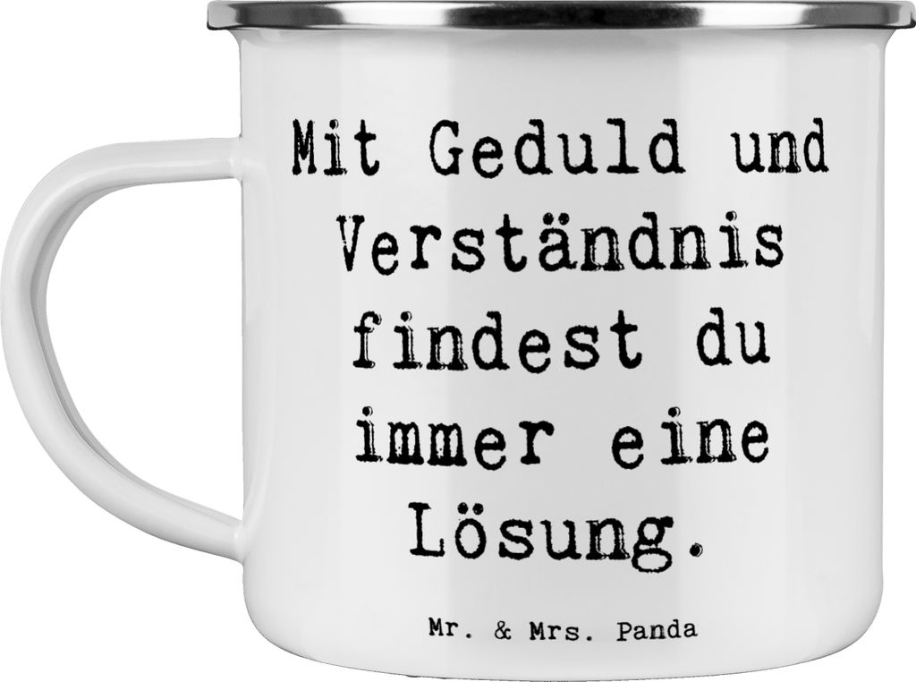 Mr. & Mrs. Panda wandertasse Spruch Konflikte friedlich lösen - Weiß - Geschenk, Outdoor Tasse, Teetasse, Handgefertigte Produkte, Mutmacher, Ein...
