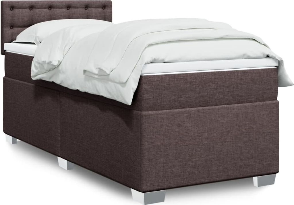 Maison Exclusive - Boxspringbett mit Matratze Dunkelbraun 90x200 cm Stoff