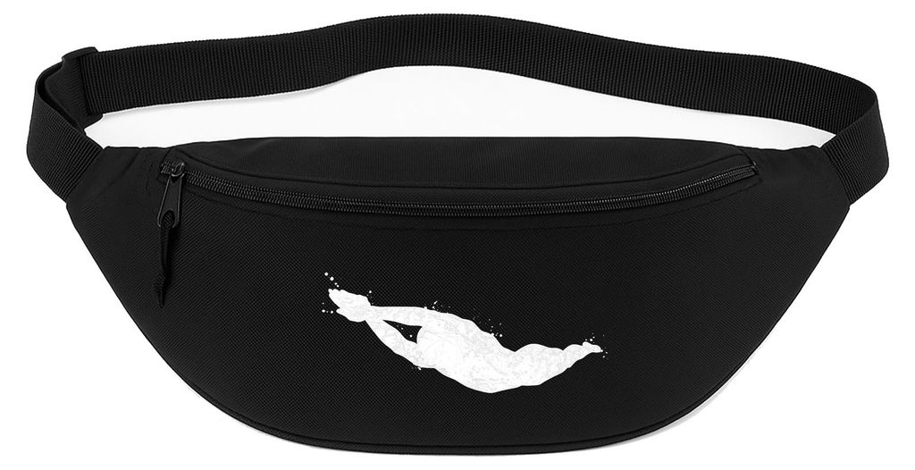 Huuraa Bauchtasche Schwimmen bunte Silhouette 2,5 Liter Black Polyester Crossbody Bag Geschenkidee