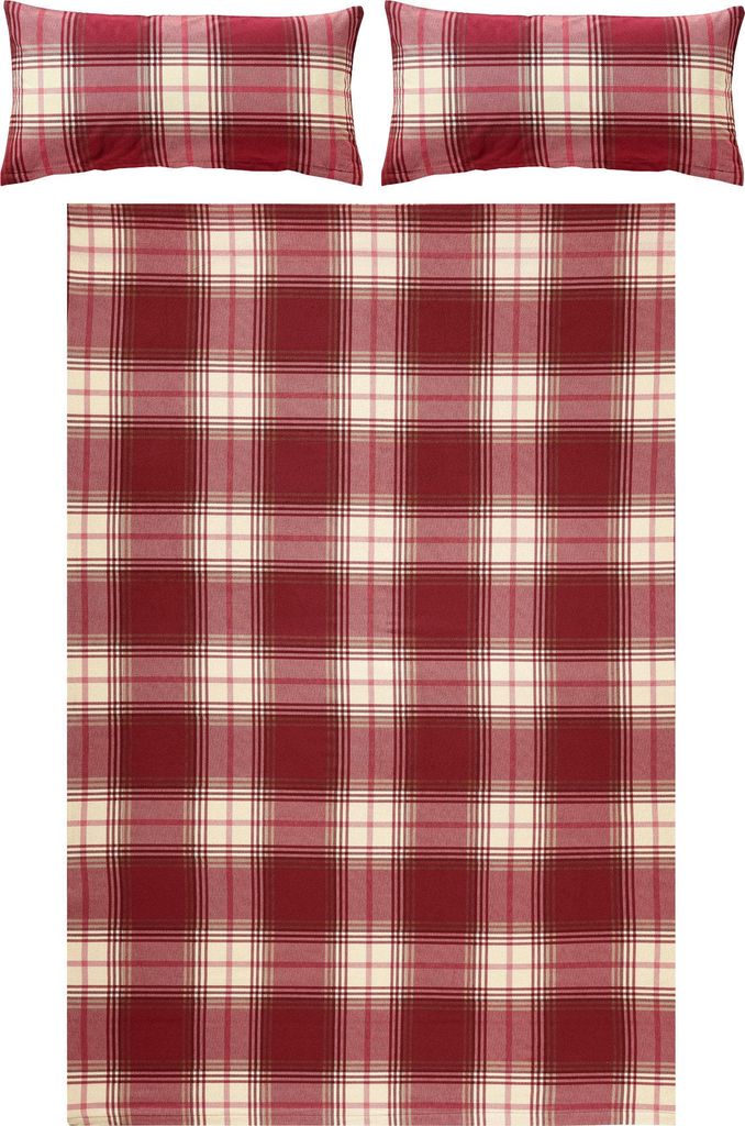 REDBEST Bettwäsche rot 1x 200x200 cm + 2x 40x80 cm