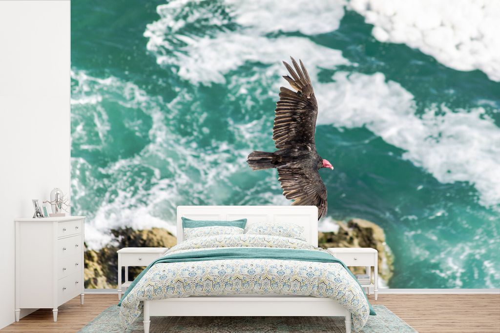 MuchoWow Fototapete für Wohnzimmer oder Schlafzimmer Wandtapete Vinyl Motivtapete Tiere - Raubvögel - Wasser - 420x280 cm - Zimmer für Kinder