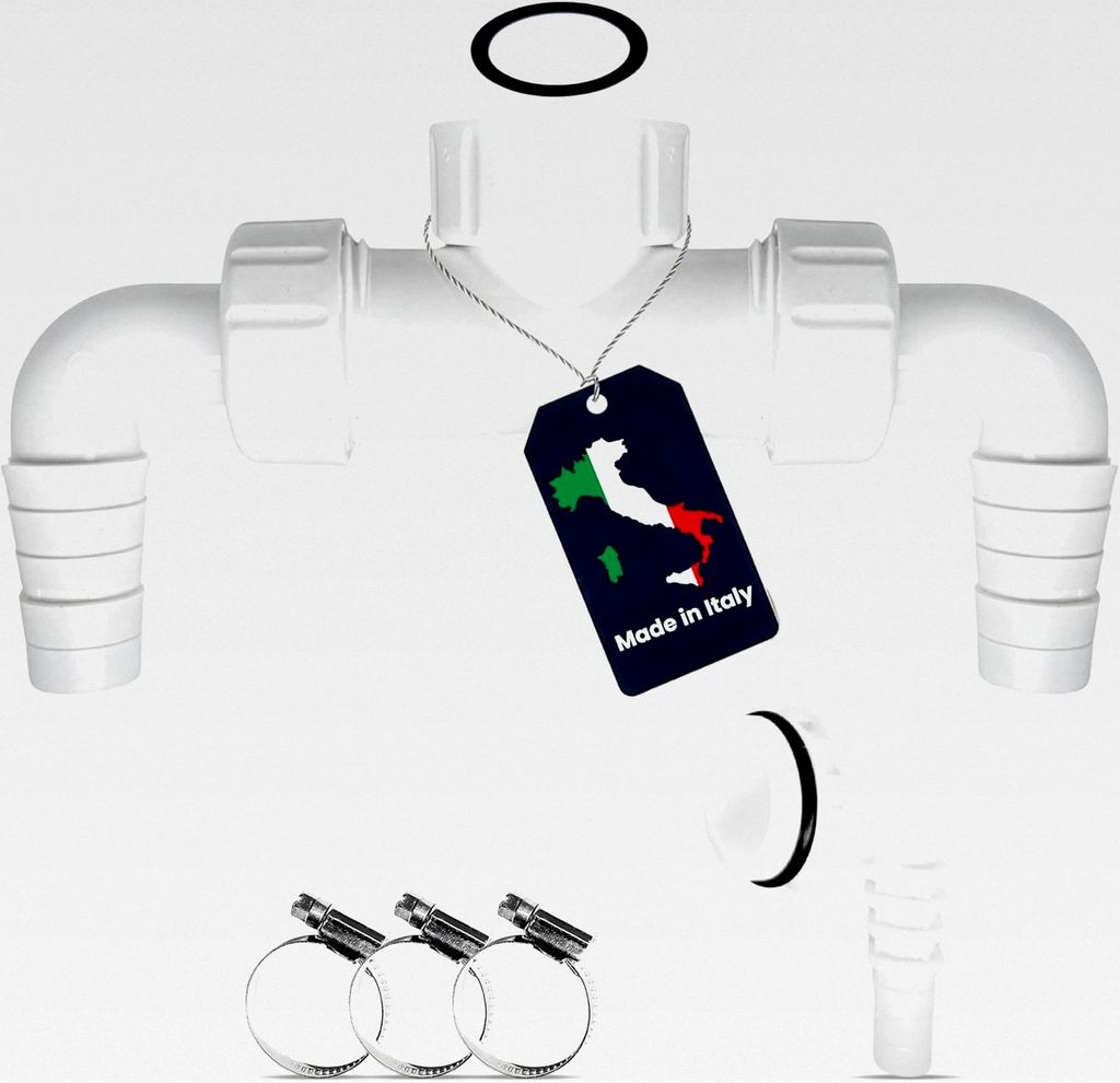 Doppelanschluss 1 Zoll mit Rückschlagventil für Trockner, Waschmaschine und Geschirrspüler