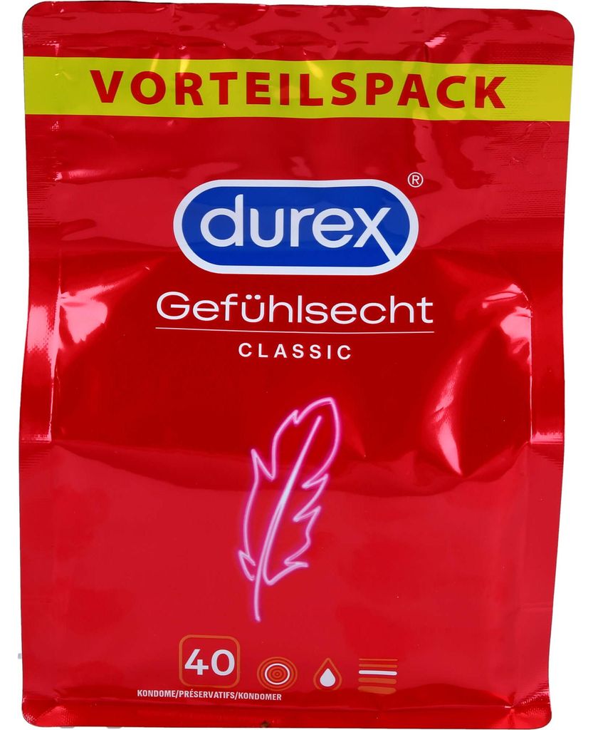 Durex Gefühlsecht Classic, Männliches Kondom, weich, Produktbild 