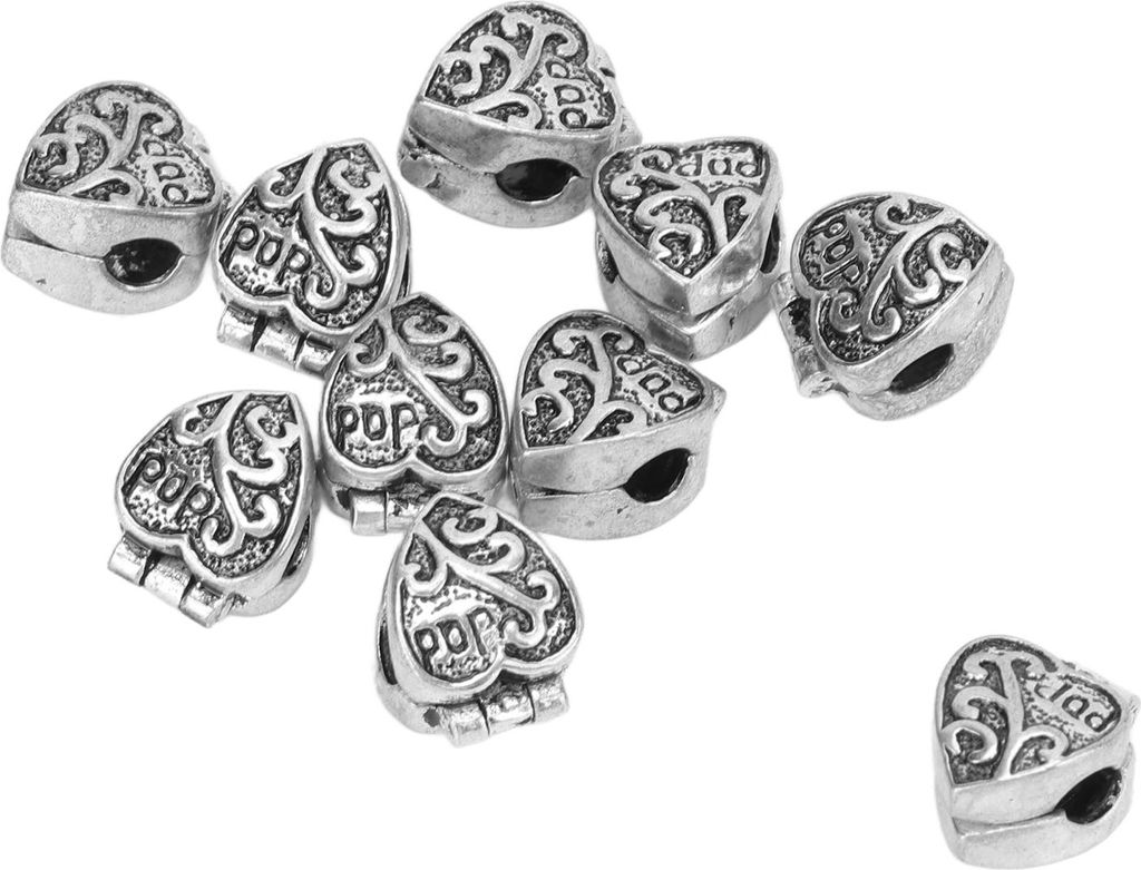 10 Stück Clip-Verschluss-Perlen, antikes Silber, Armband, rutschfeste Positionierungsschnalle, DIY handgefertigtes Schmuckzubehör, Stil 1