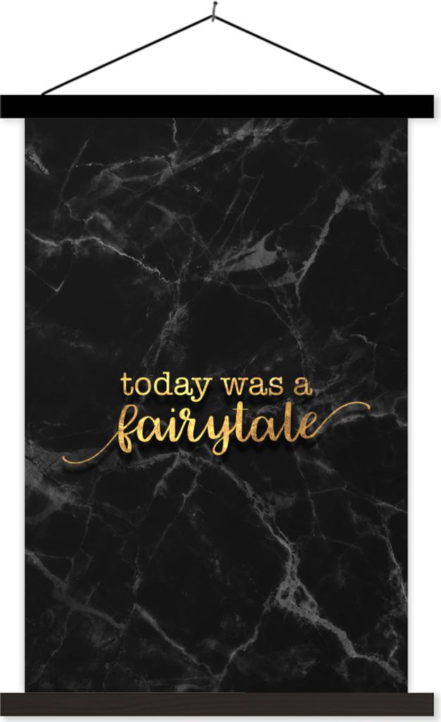 MuchoWow Textilposter Zitate - Sprichwörter - Gold - Marmor 40x60 cm mit schwarzem Rahmen - Wanddekorationen