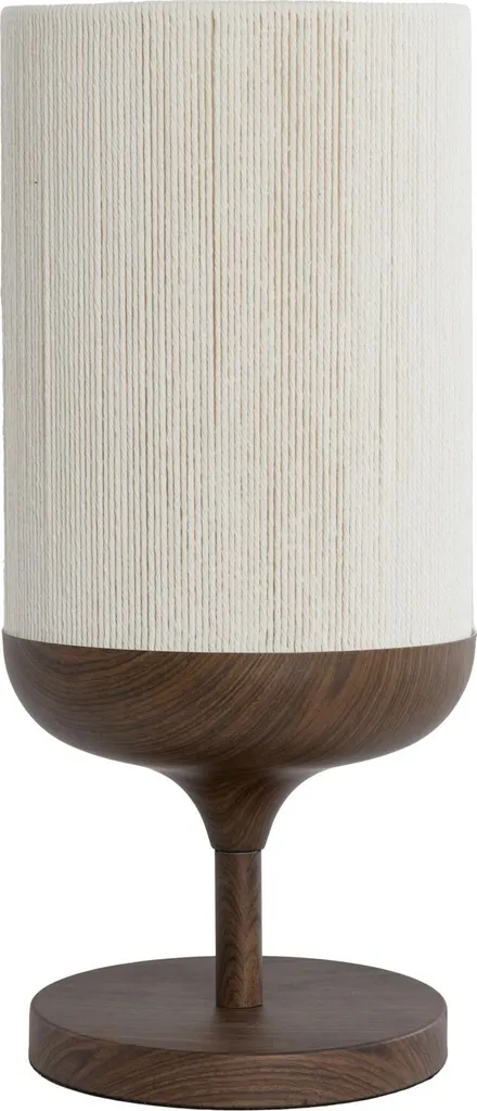 Petite lampe de chevet Dania 22cm coton beige marron et socle en métal