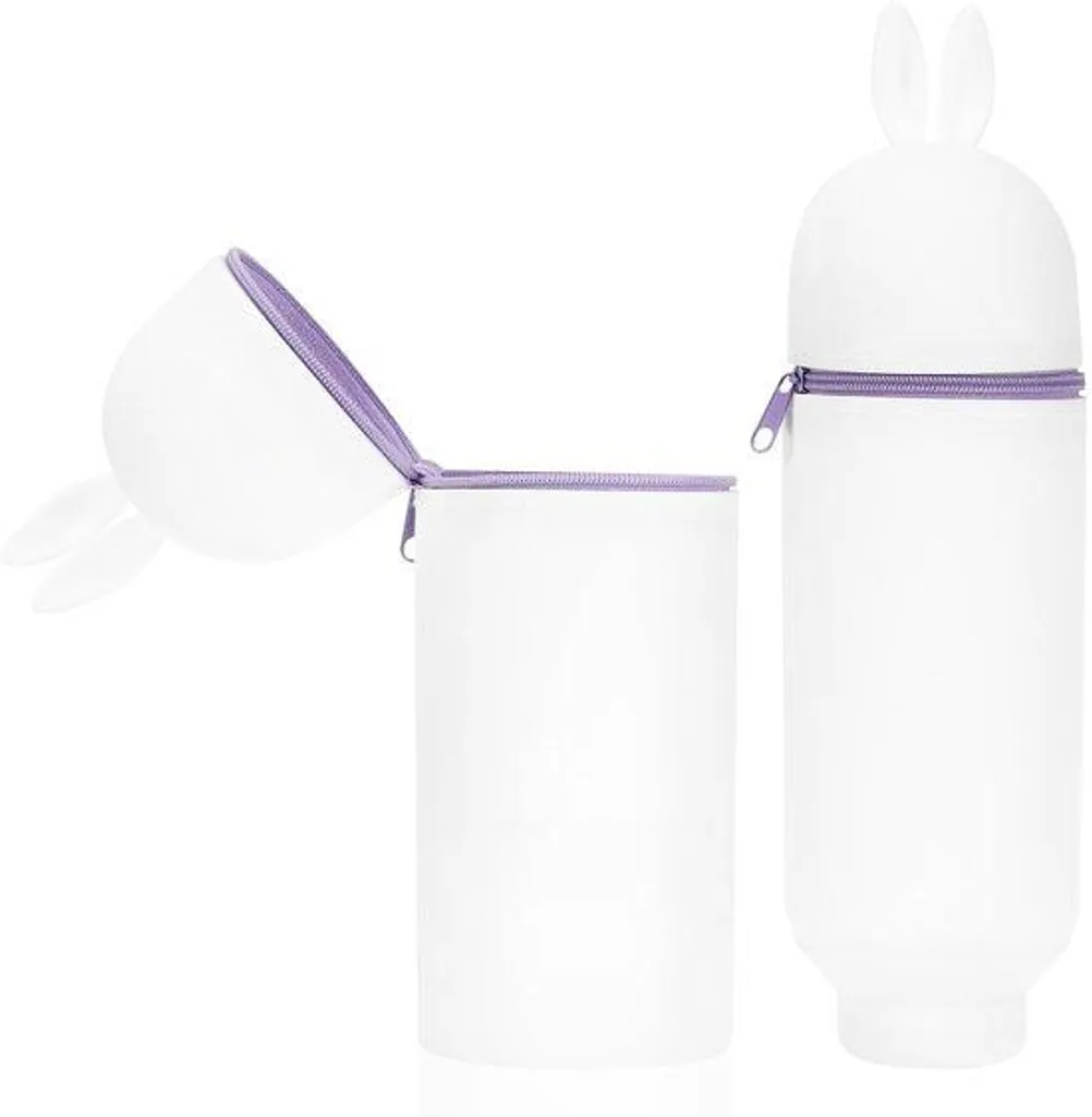Trousse télescopique en silicone souple pour écolier avec motifs fun