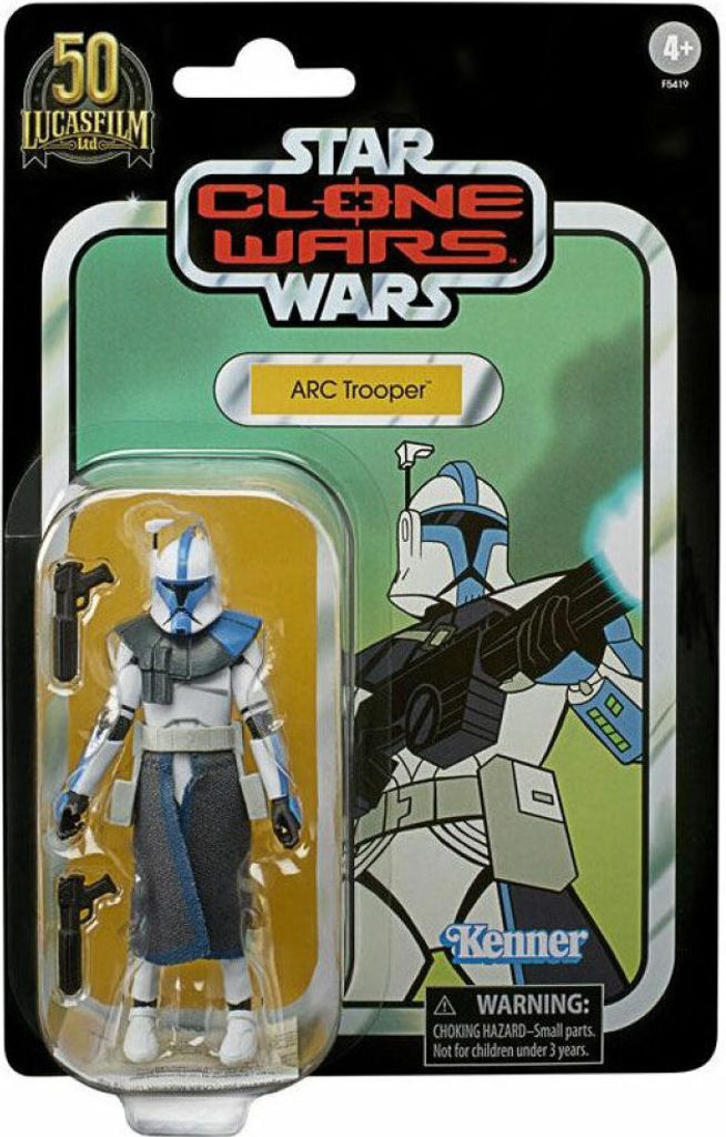 A Star Wars ARC Trooper action figure in its original packaging.