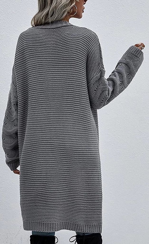 ASKSA Damen Strickmantel Lang Fledermausärmel Produktbild 4