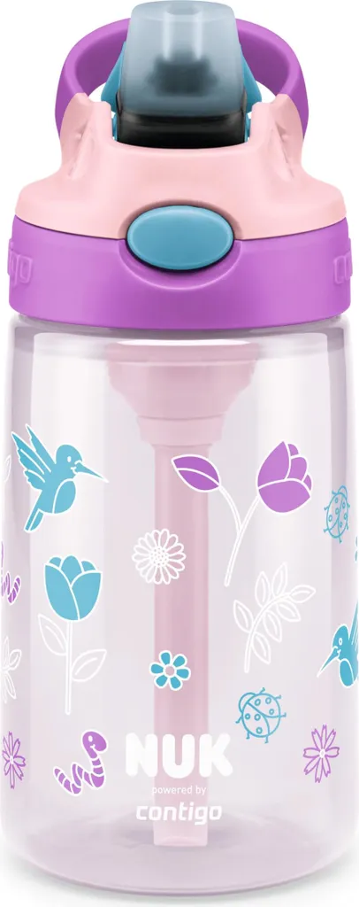 NUK ContiGo! Easy Straw Cup 420ml Rosa | Borraccia Antigoccia per Bambini