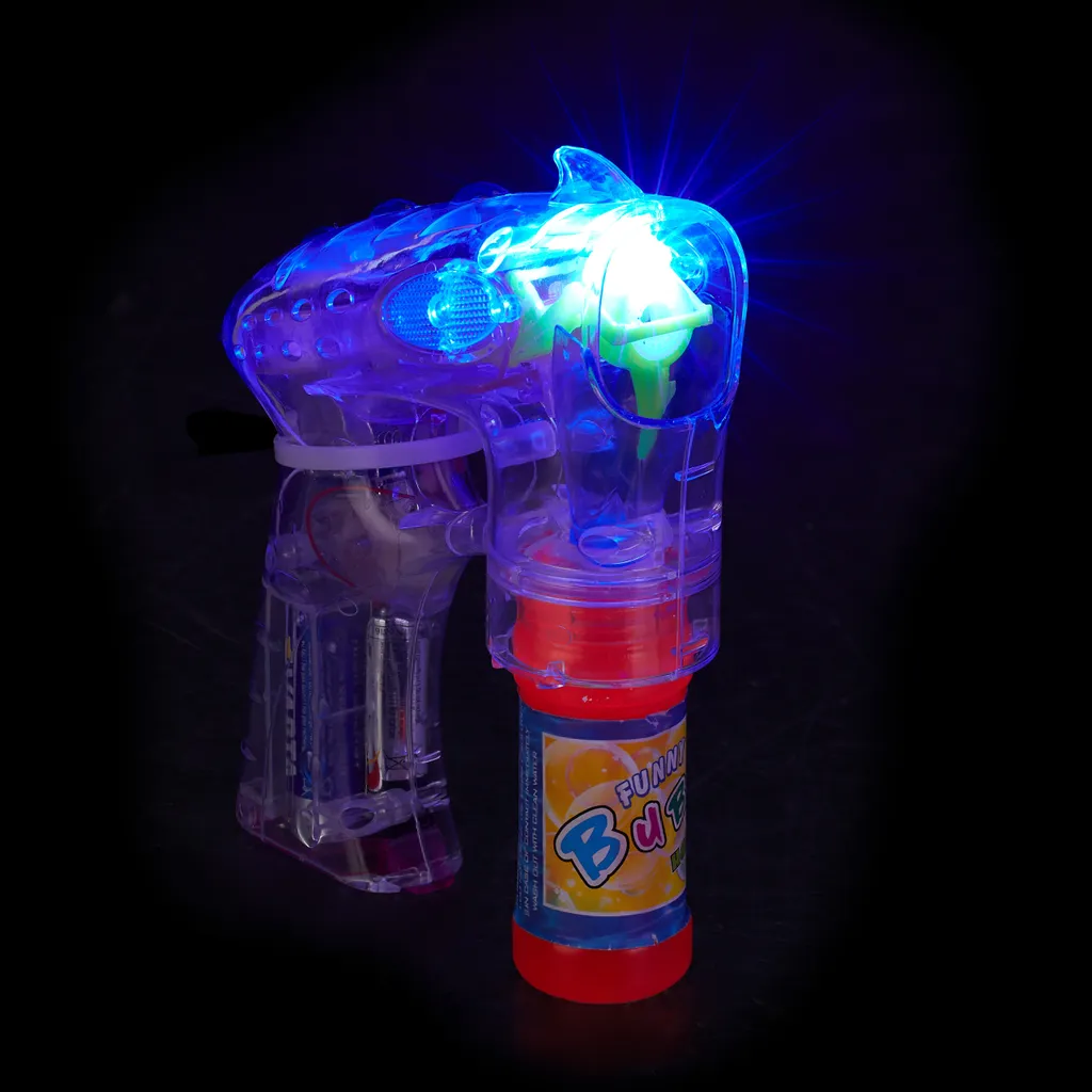 Pistolet à bulles automatique transparent avec éclairage LED multicolore - 2