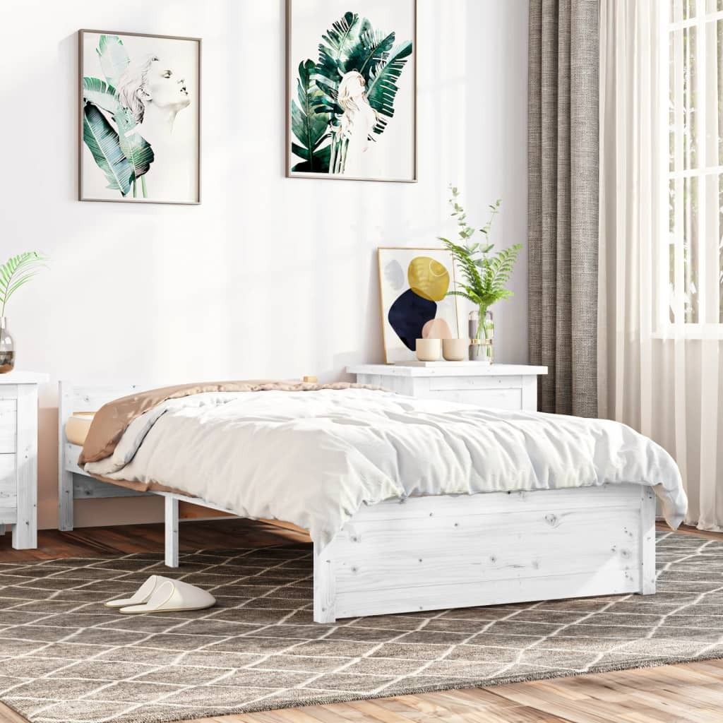 Maison Exclusive - Massivholzbett ohne Matratze Weiß 75x190 cm