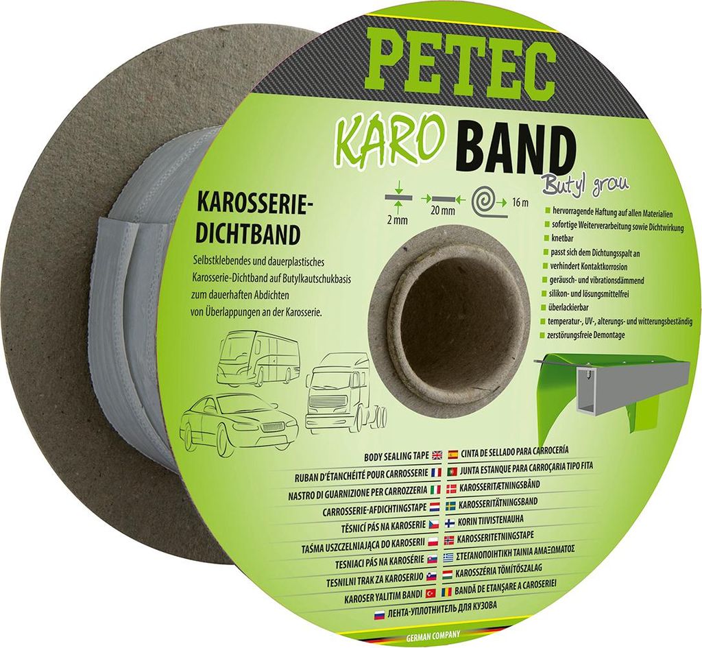 Petec Dichtstoff Karo-Band Karosseriedichtband Butyl flach Produktbild 