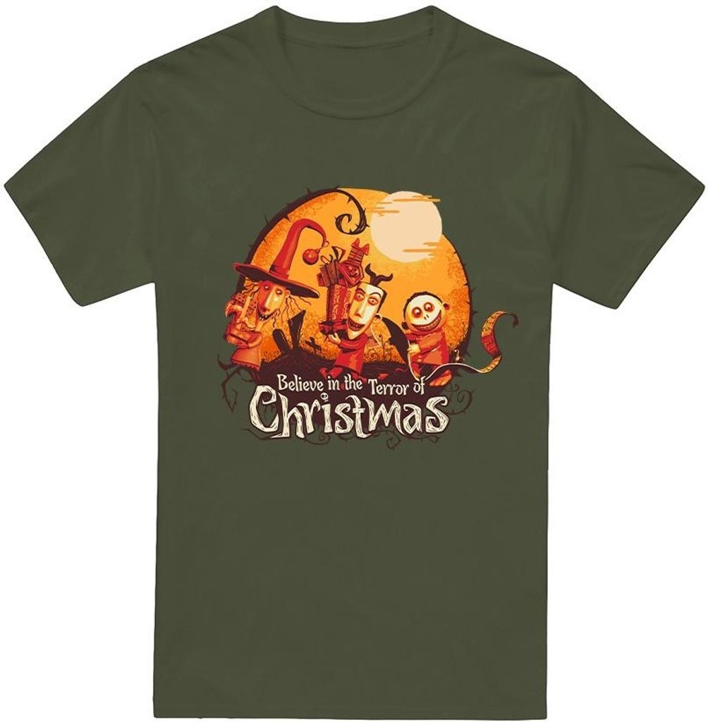 The Nightmare Before Christmas - "Believe In The Terror" T-Shirt für Herren TV4232 (XL) (Militärgrün)