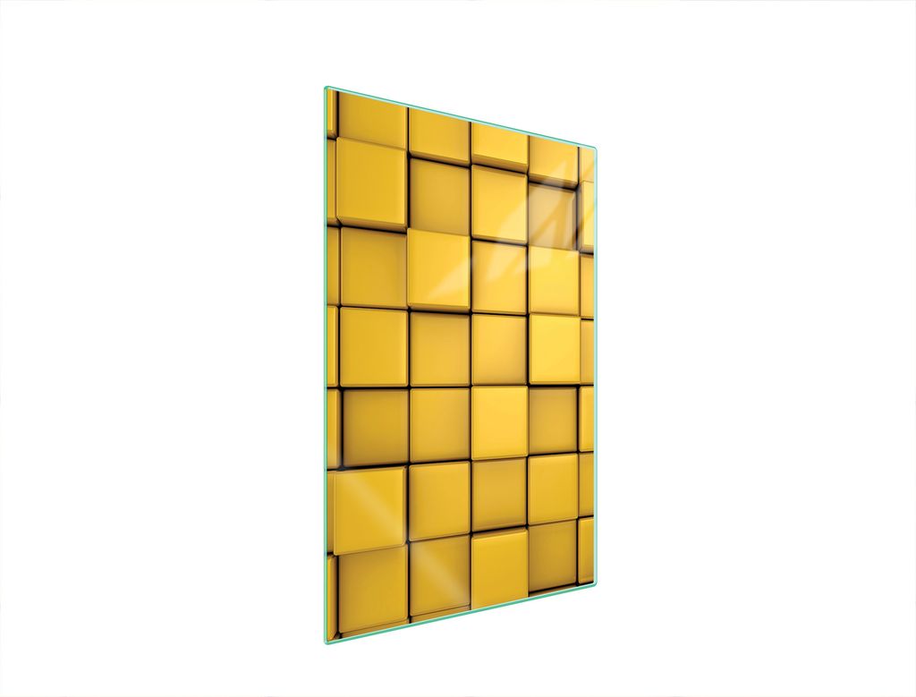 Herdabdeckplatte 35x52 Glaskeramikkochfeld Abdeckung Spritzschutz Glasplatte Deko Schneidebrett Stück Gelb