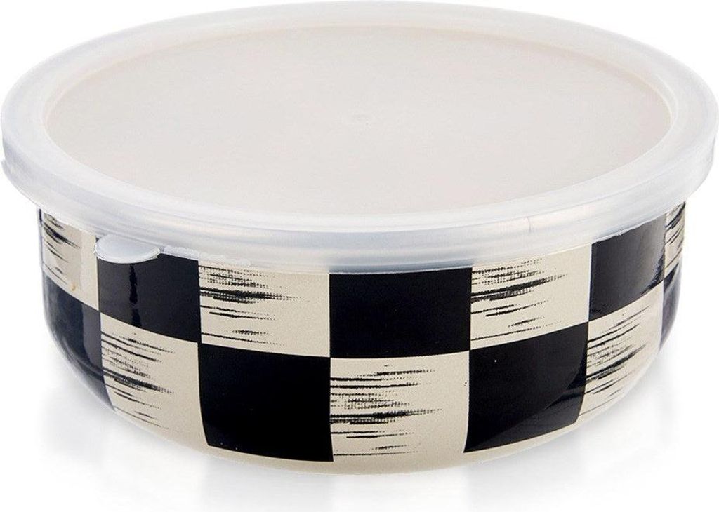 Miska emaliowana z pokrywką SZACHOWNICA 17 cm, 1 l Zdjęcie produktu 