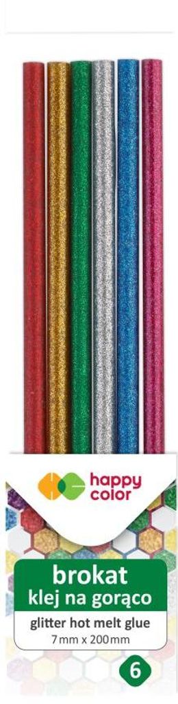 Glitter Heißklebepistole 7mmx20cm 6 Stück Happy Color