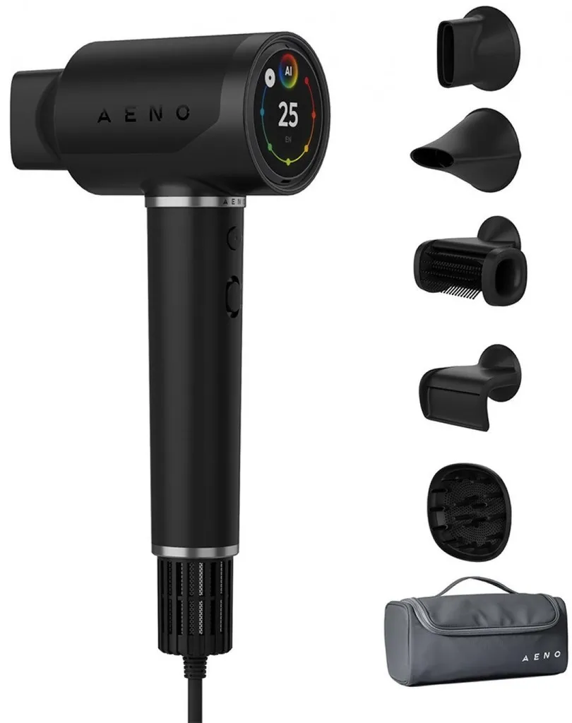 Sèche-cheveux HD5 noir AENO anti-frisottis pour cheveux abîmés