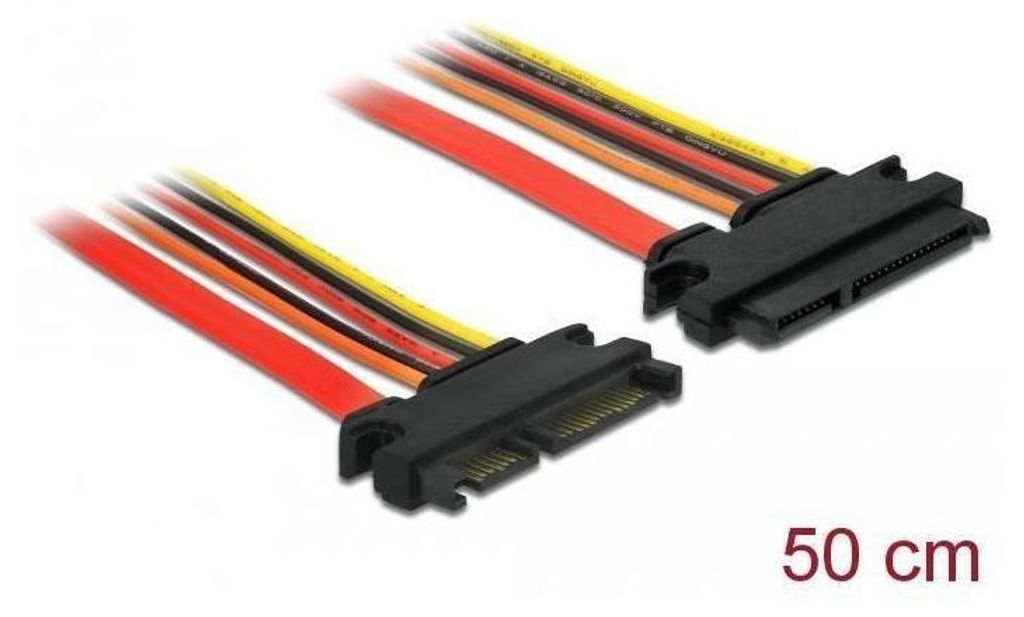 DELOCK SATA-Verl. SATA III 22pin -> 22pin St/Bu 0.50m