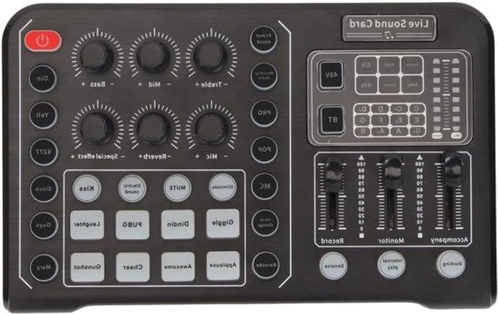 Console de mixage audio avec micro de studio et 15 effets de couleur noir