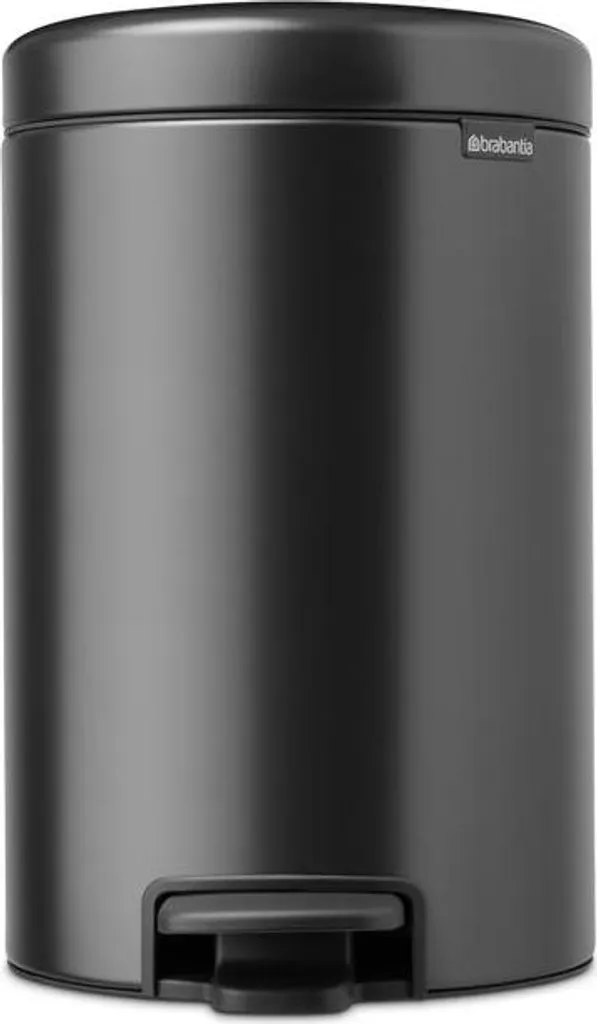 Poubelle Fermeture Douce NewIcon 12L Grise en Acier Inoxydable Chic
