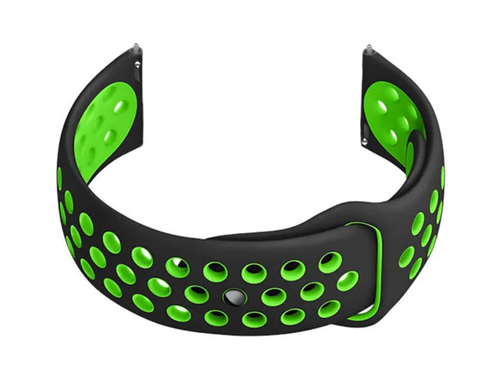 Cinturino 20mm per Smartwatch U11 Nero Verde | Gomma Ultra Resistente