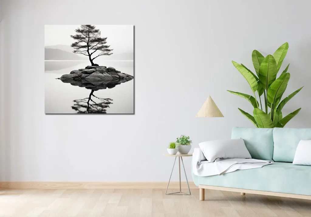 Image Arbre solitaire 90x90 cm - Impression haute définition sur toile