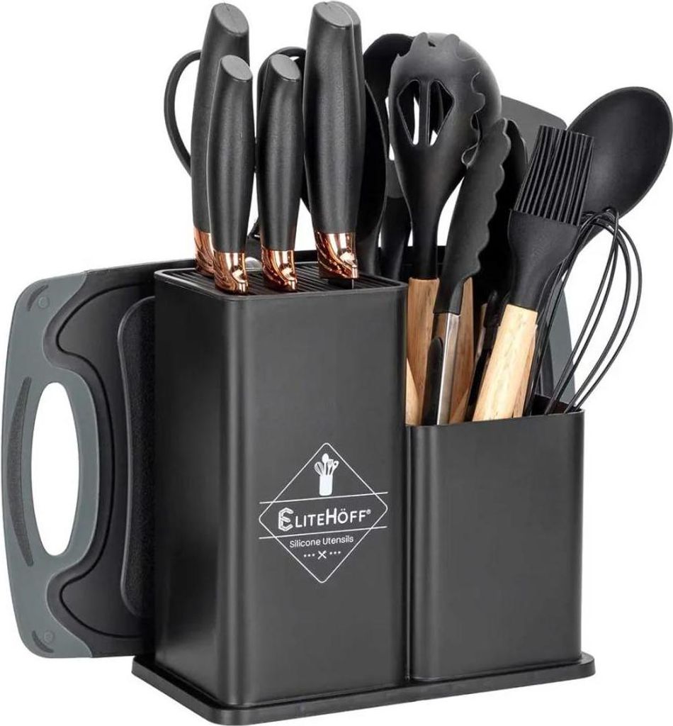 Set Mit 19 Messer- Und Küchenutensilien Im Ständer E-6069 Produktbild 