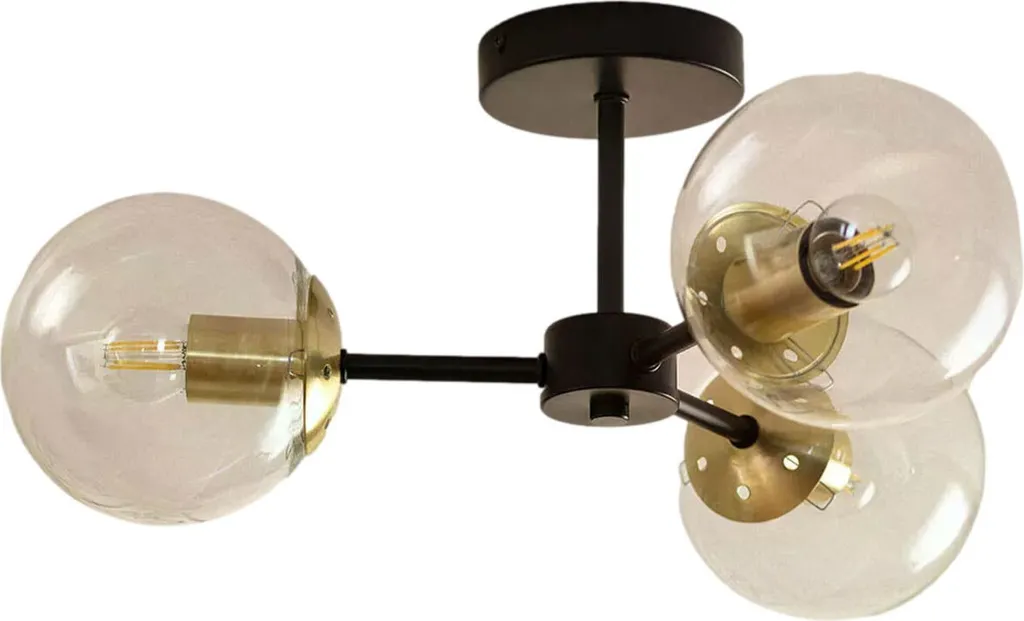Luminaire Abruzzo Clasico 3 boules de verre pour salon et cuisine