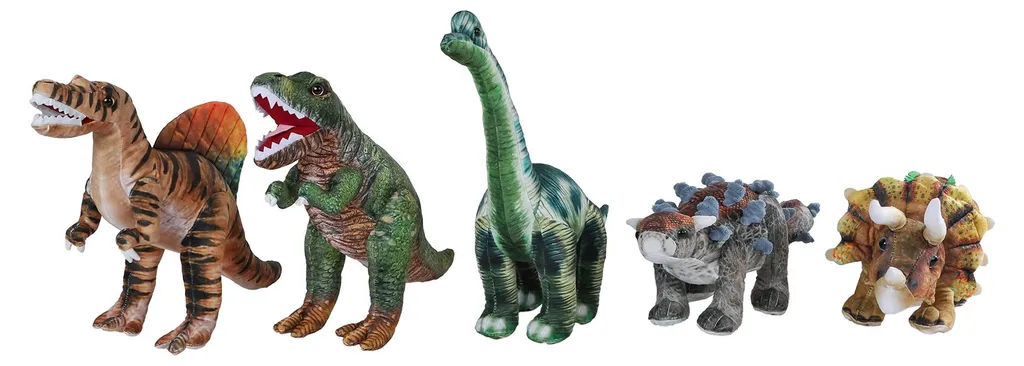 Doudou Dinosaure Vert 33 cm DinoWorld - Peluche Décorative Van Manen