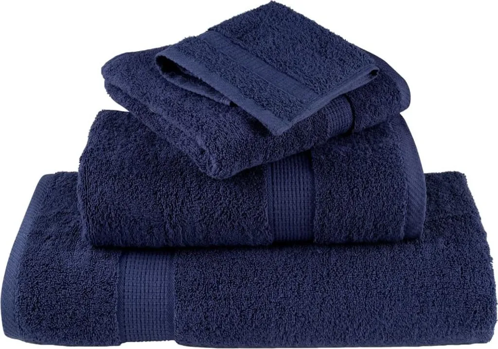 vidaXL Asciugamani da doccia Premium SOLUND 10 pz. Blu navy 70x140cm 600 g/m² - 3