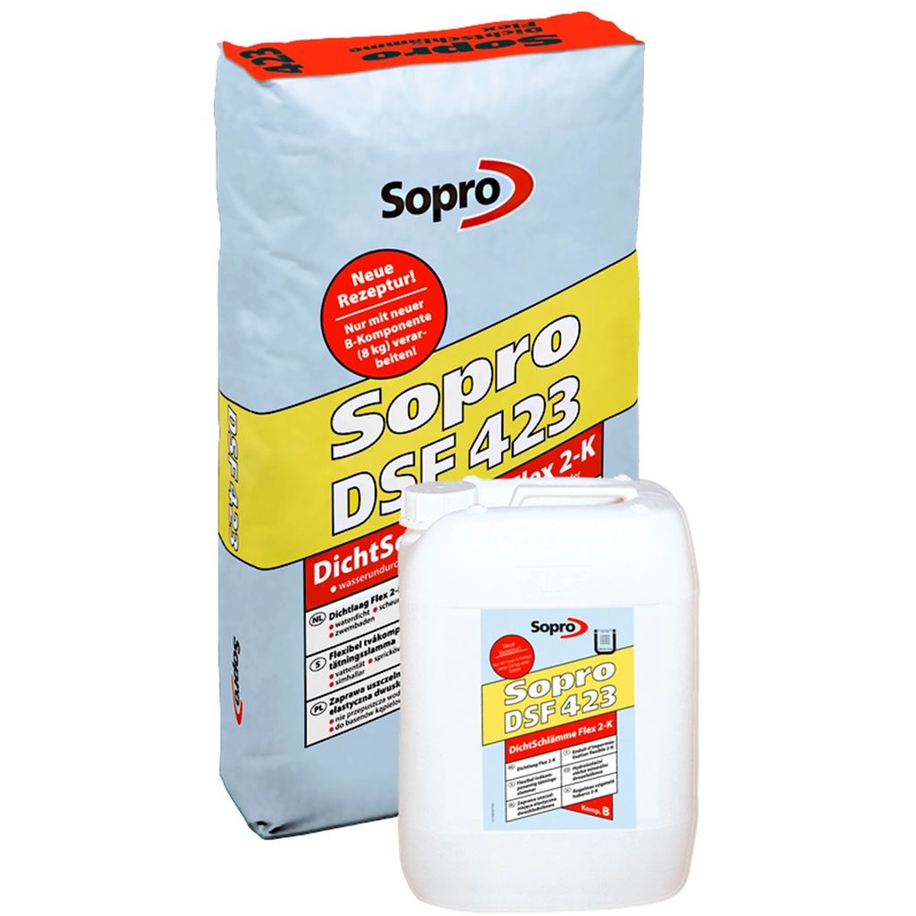Set SOPRO DSF 423 DichtSchlämme Flex 2-K komp.A + B Abdichtung Schlämme