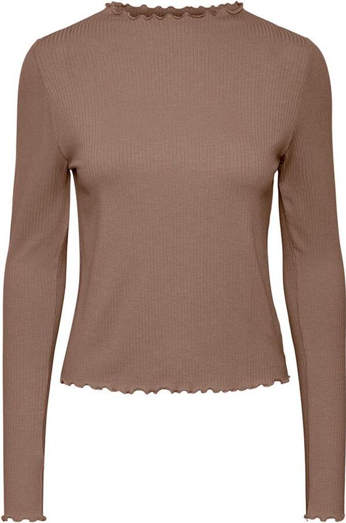 Pieces Nicca Langarm-t-shirt Mit Stehkragen Braun 2XL Frau Braun 2XL