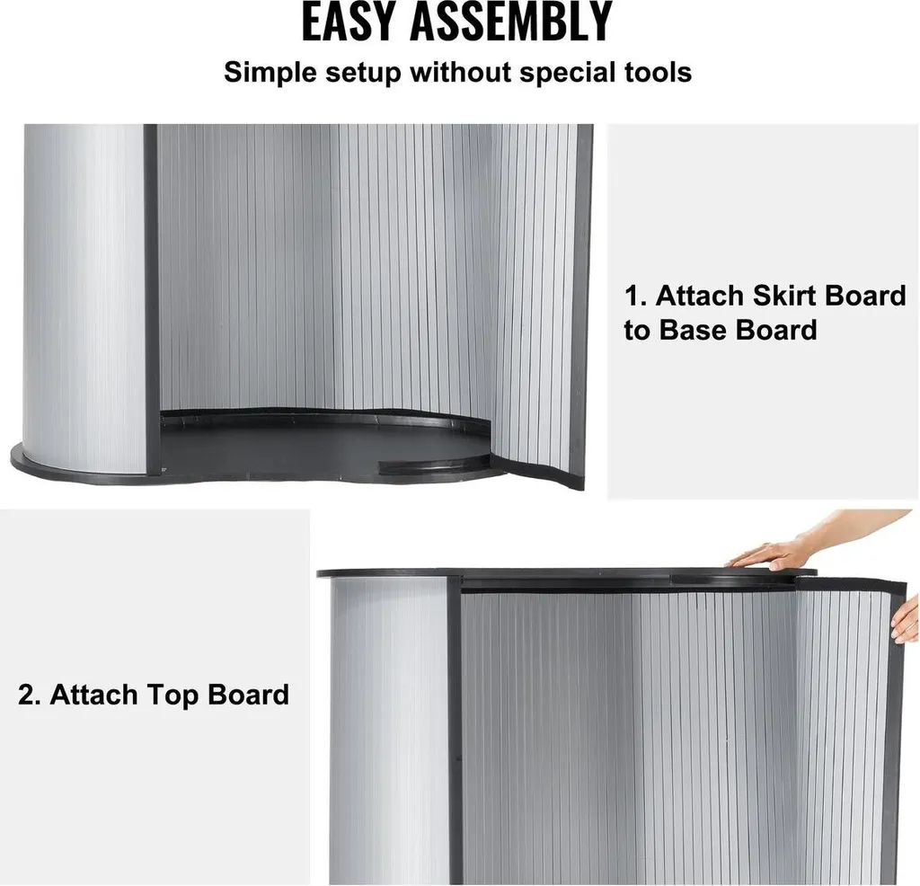 Tavolo da esposizione portatile per fiere, 35,43" x 19,29" x 37,01", espositore da fiera con parete, tavolo da bar pieghevole per promozione al dettaglio, banco da esposizione pop-up con borsa per il trasporto - 4