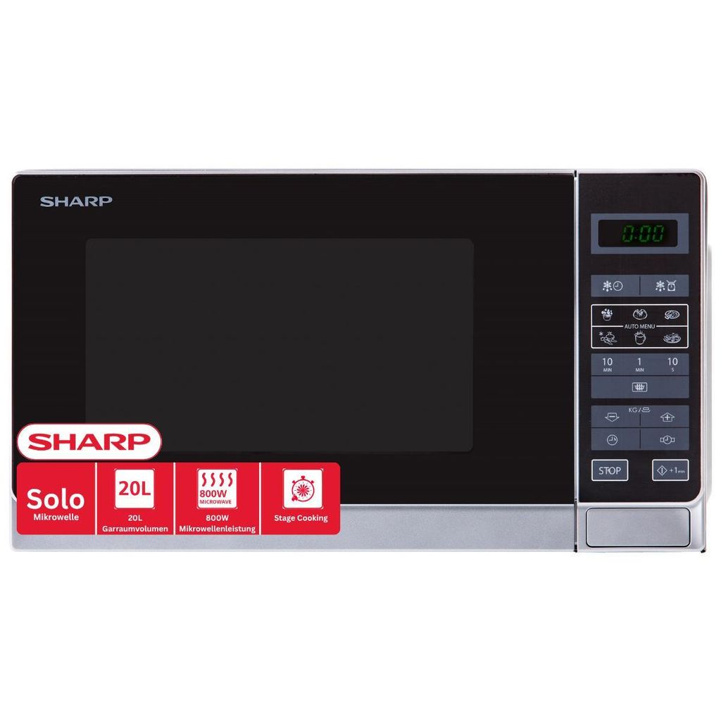 Sharp R242INW Solo Mikrowelle 20 L 800 W 11 Leistungsstufen Produktbild 